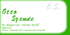 otto szende business card